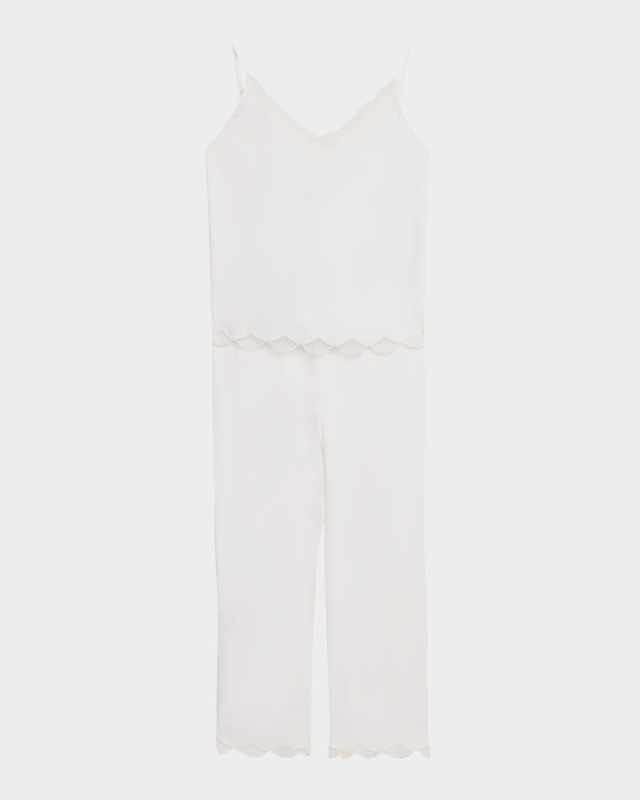 Bliss Serenity Lace-Trim Cotton Pajama Set
